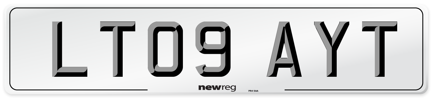 LT09 AYT Number Plate from New Reg